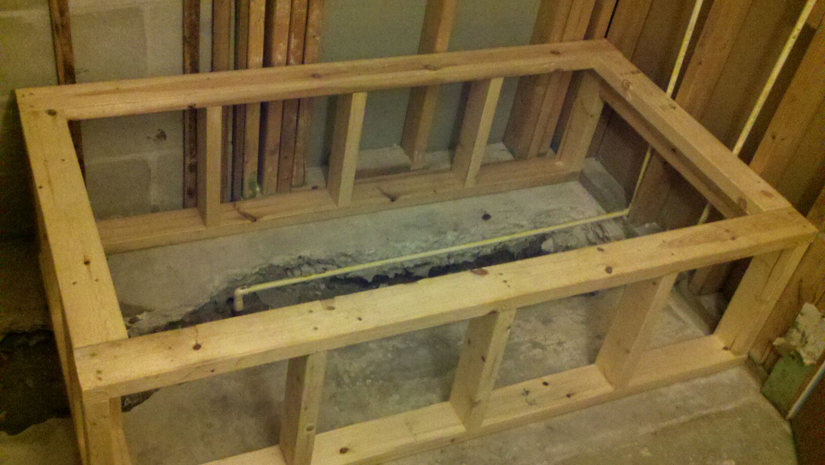 Build Bathtub Frame Pardon Our Sawdust, How To Build A Frame For A Drop In Bathtub
